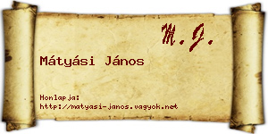 Mátyási János névjegykártya