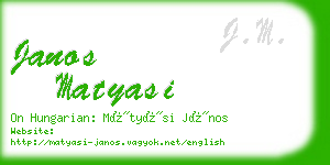 janos matyasi business card
